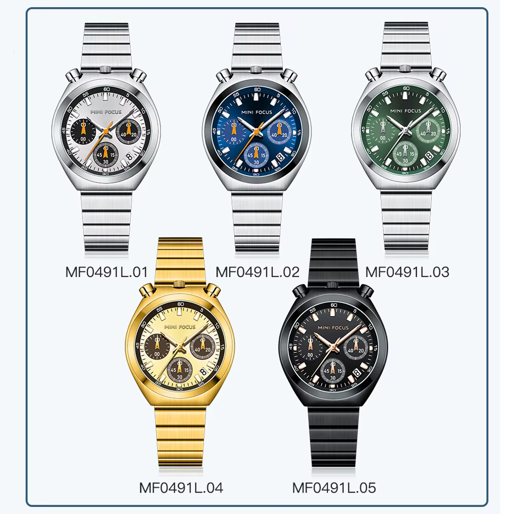 MINI FOCUS-Montre en or pour femmes, bracelet en acier créatif étanche