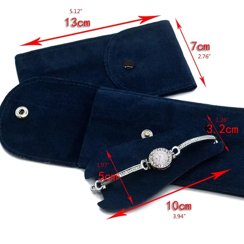 Pochette de rangement portable en tissu flanelle pour montre