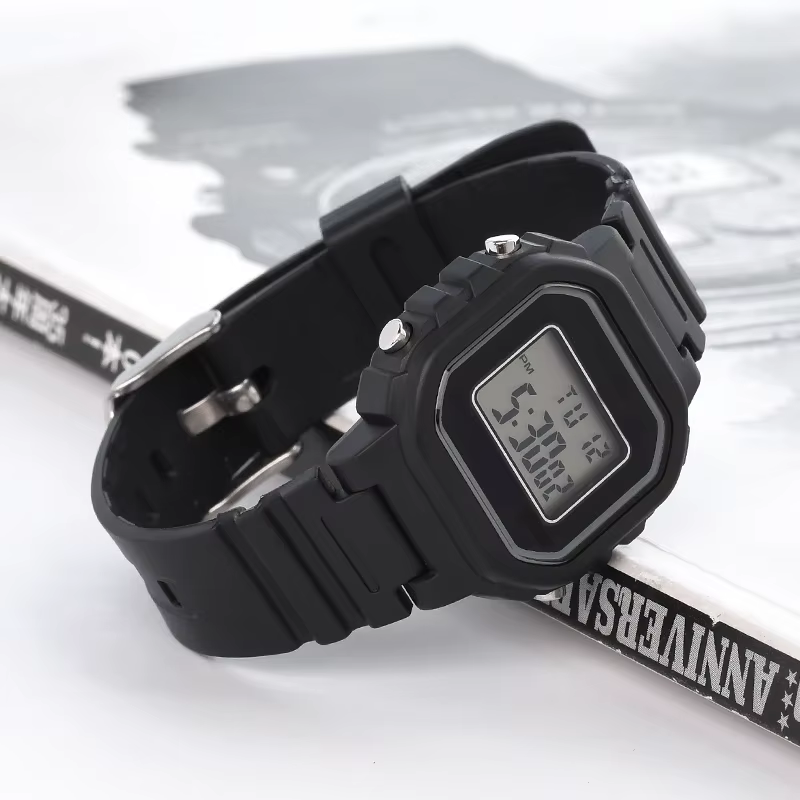Bracelet pour mol LA-20WH Noir Résine TPU Montre Bande Femmes Sports Étanche Silicone Acier Inoxydable Pin strucBracelet 10mm