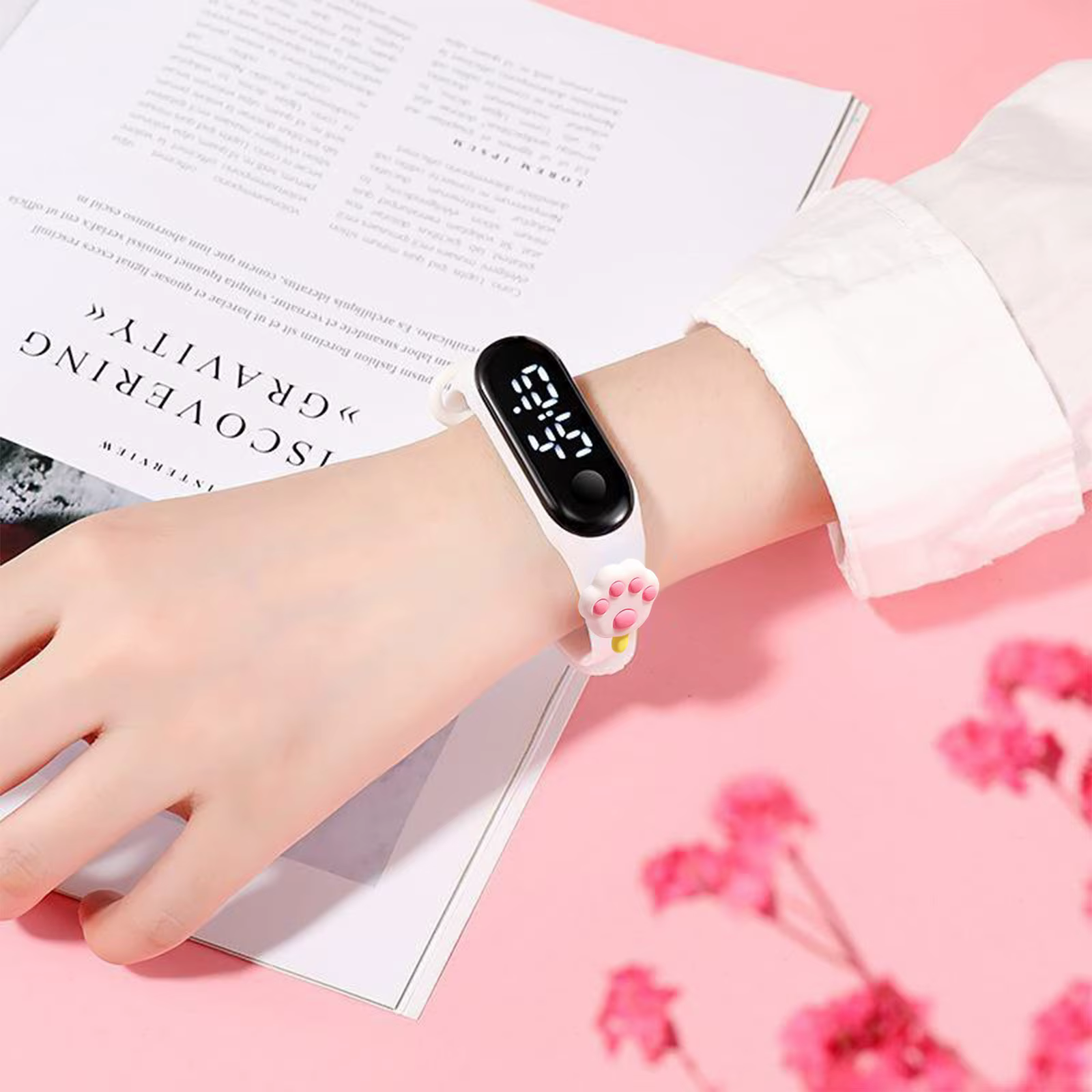 Montre intelligente numérique LED étanche pour enfants