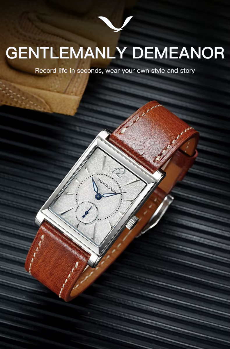 Specht & Söhne 2025 nouvelle montre carrée de mode pour hommes chronographe montres de sport en acier inoxydable saphir cristal 50M étanche