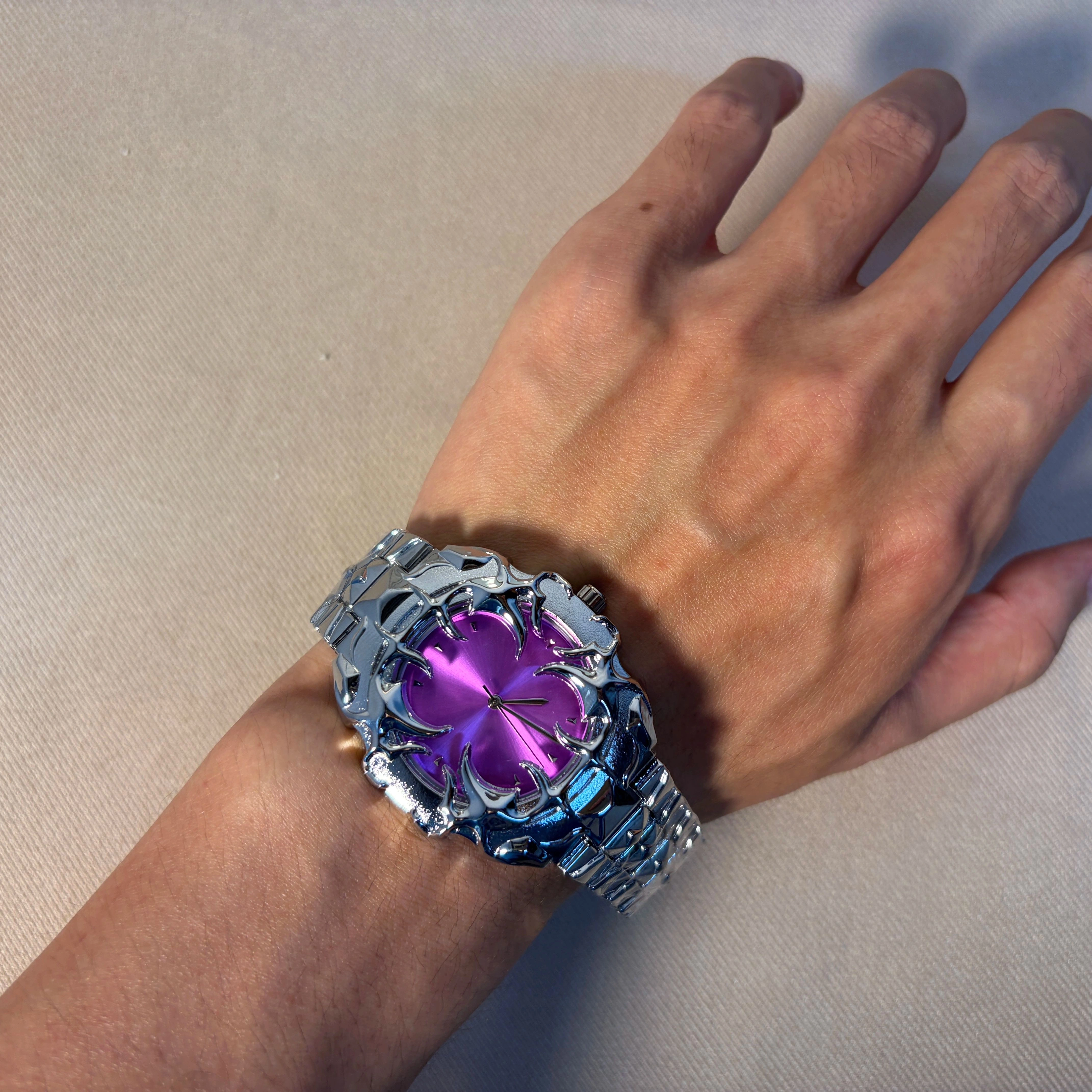 DENVOSI Nouvelle montre à quartz gothique Y2K en forme de griffe avec cadran détachable et remplaçable