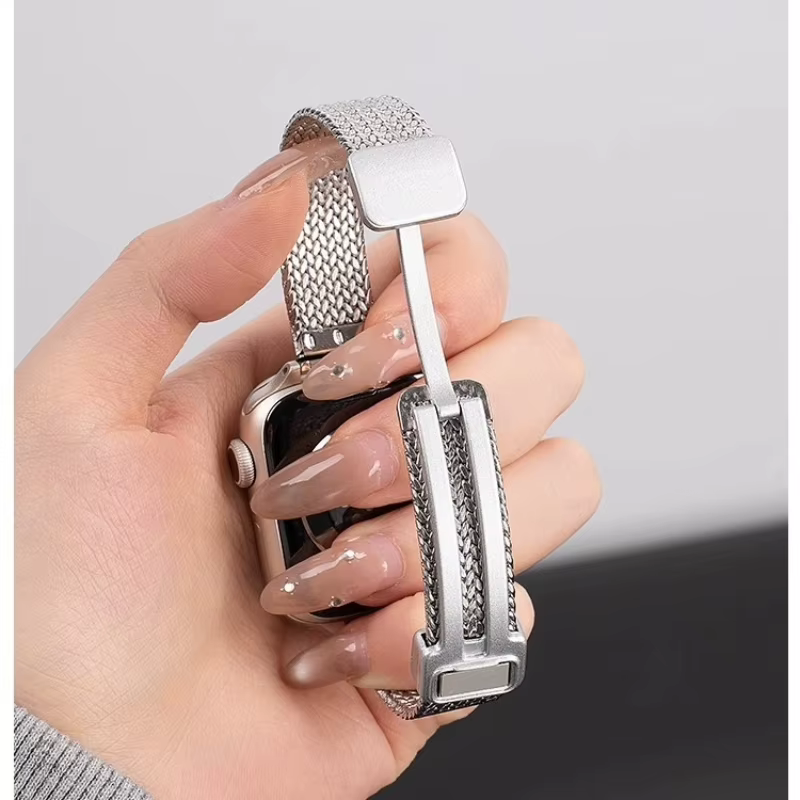 Bracelet magnétique en métal mince de luxe pour IWatch 9 8 7 SE 6