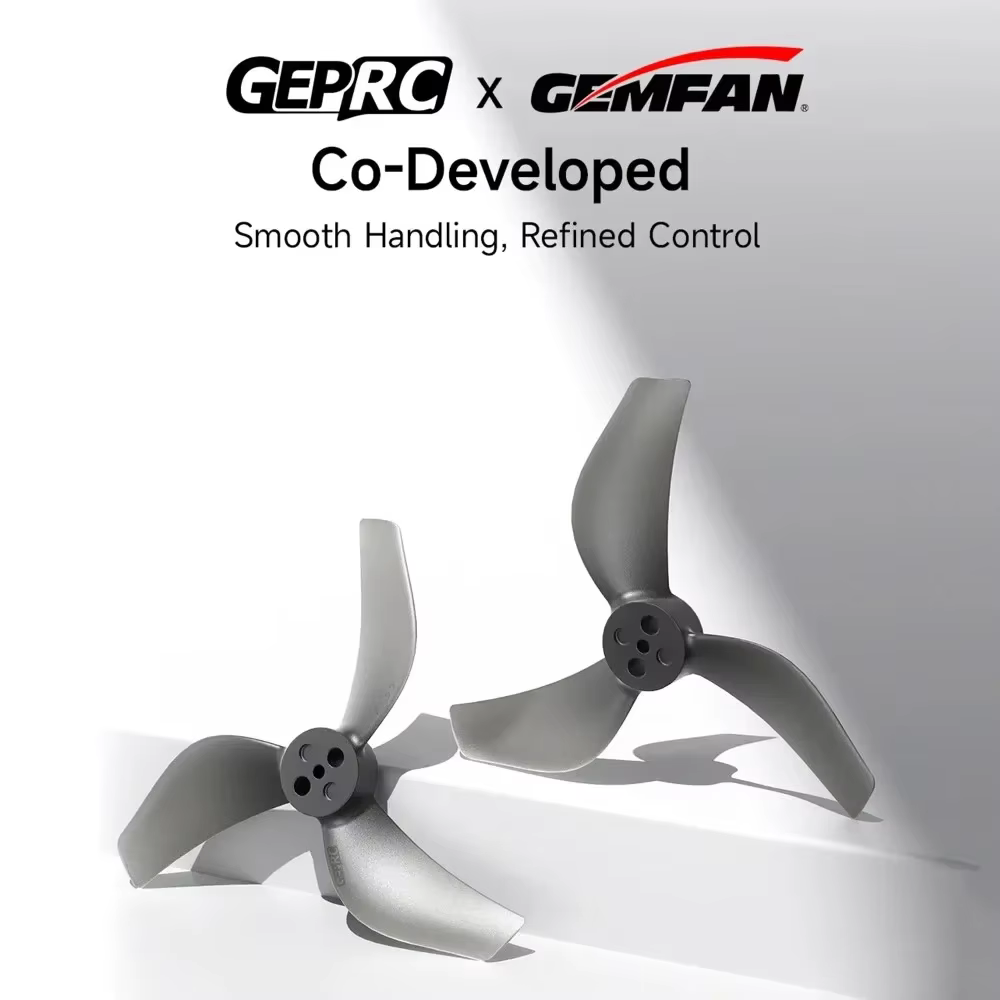 GEPRC x GEMFAN GP2219-3 Hélice transparente noire en PC à 3 pales de 2,2 pouces avec axe de 1,5 mm pour pièces de drone de course FPV DarkStar22