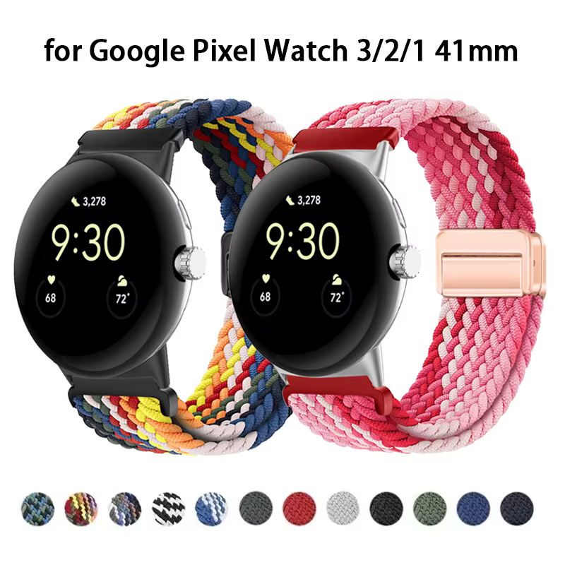 Bracelet à boucle en Nylon pour Google Pixel Watch 3 41mm, Bracelet tressé magnétique de remplacement, Google Pixel Watch 2 Correa