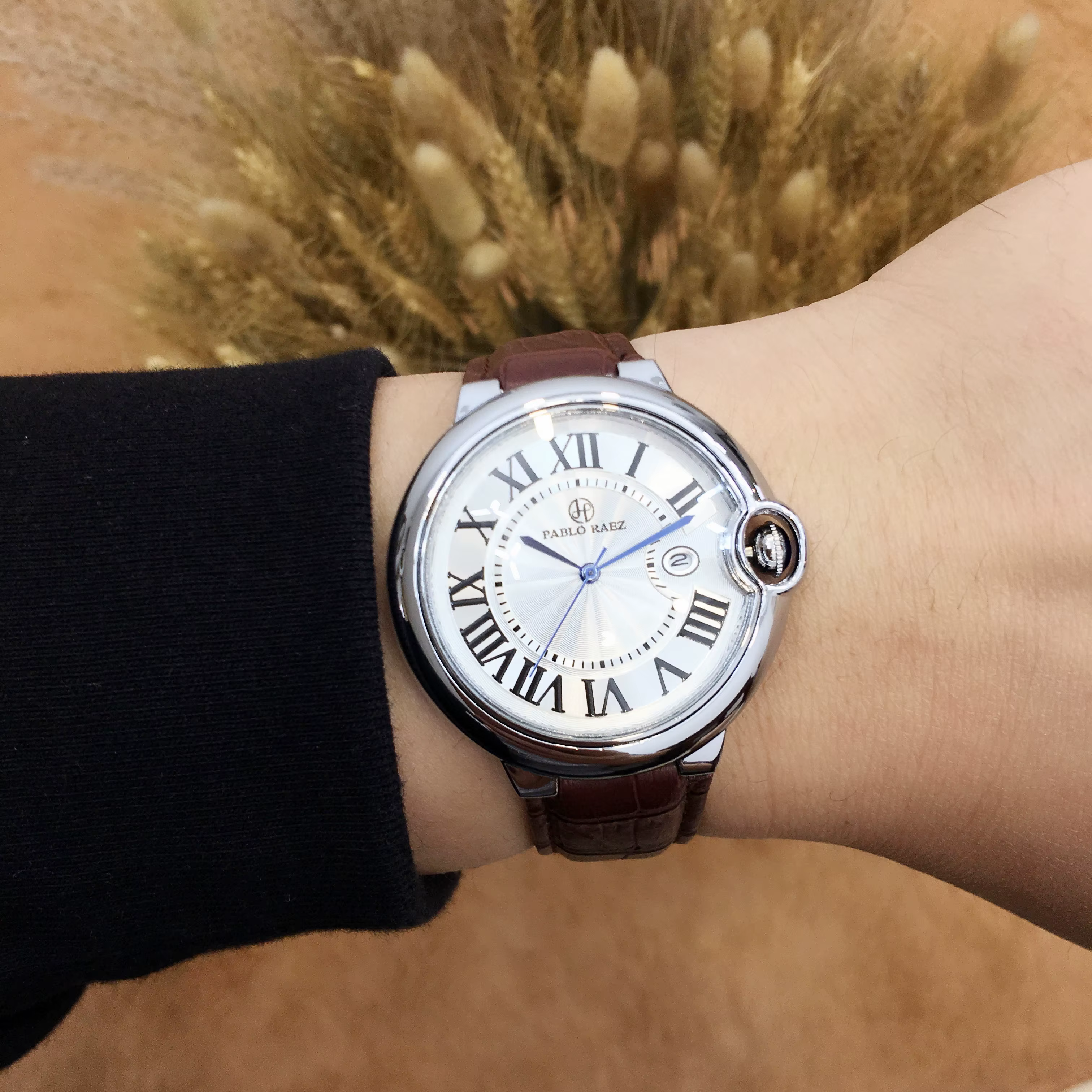 Pablo Raez Couple montre pour hommes femmes Reloj Mujer homme montre-bracelet à Quartz mâle mode bracelet en cuir dames chiffres romains horloge