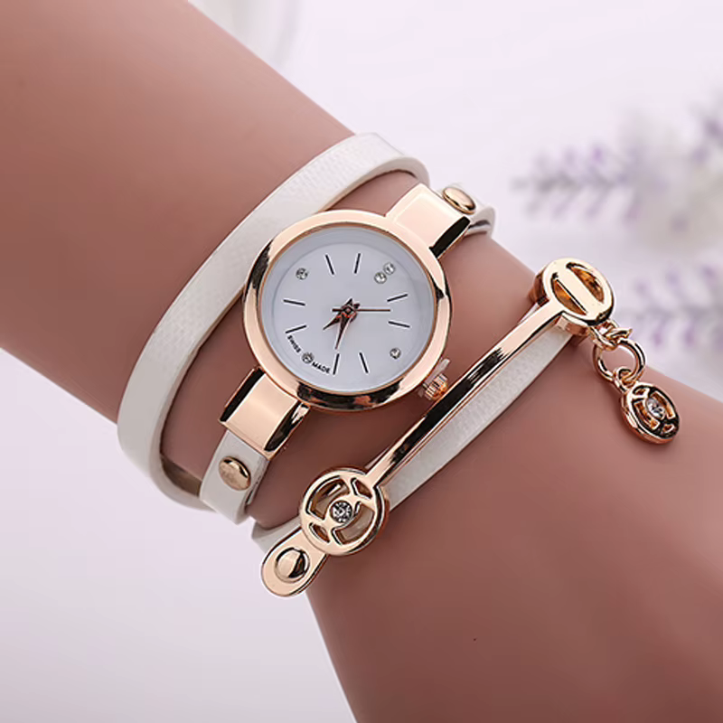 Montre-bracelet en similicuir pour femme