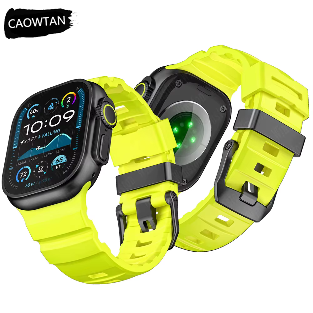 Bracelet en Silicone fluorescent pour Apple Watch Ultra 2 49mm série 10 46mm 9 8 7 45mm