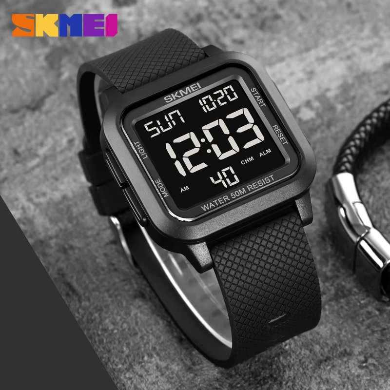 SKMEI 1894 Sport montre électronique pour hommes antichoc étanche compte à rebours