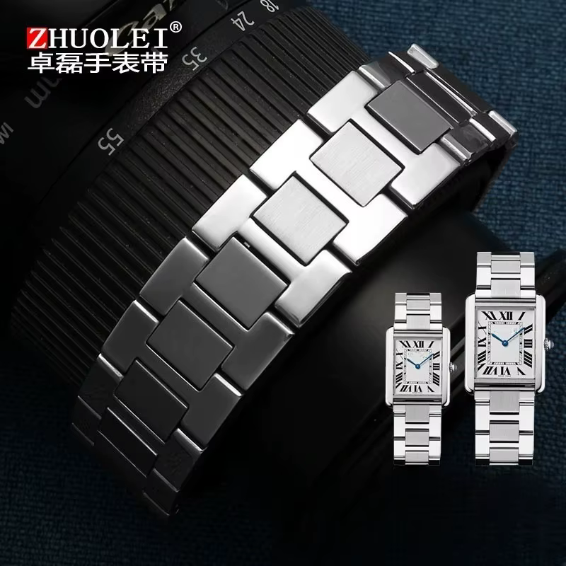 Bracelet de montre en acier inoxydable fin pour hommes et femmes