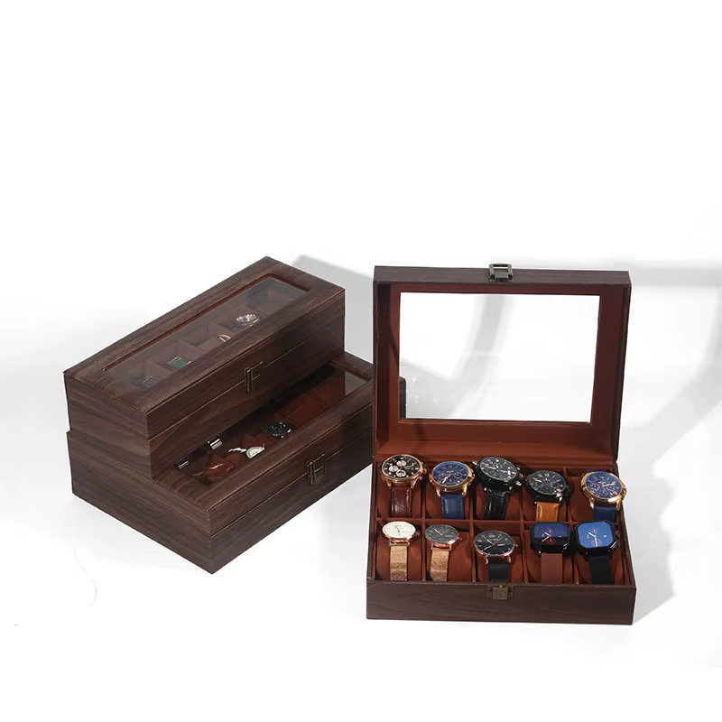 DELESYS – boîte d'exposition de rangement de montre en cuir écologique