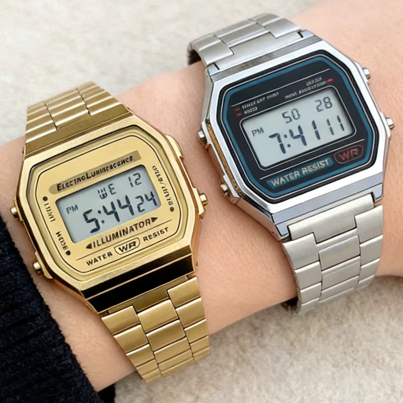 Montres numériques LED de luxe pour hommes