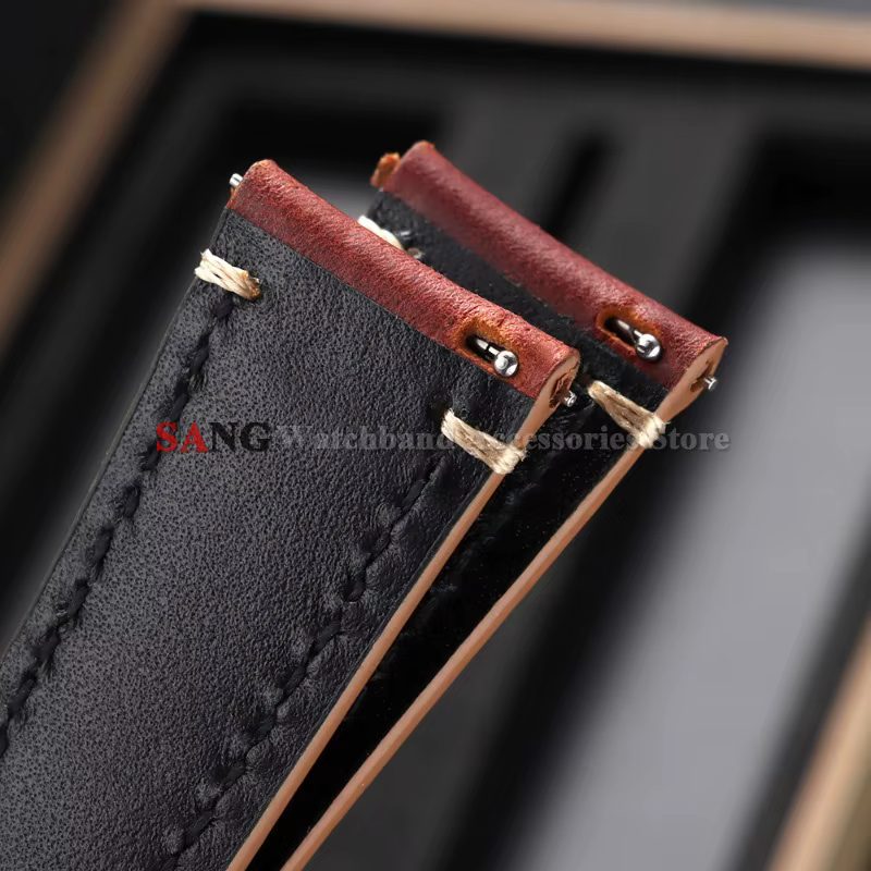 Bracelet de montre en cuir avec boucle papillon pour Citizen