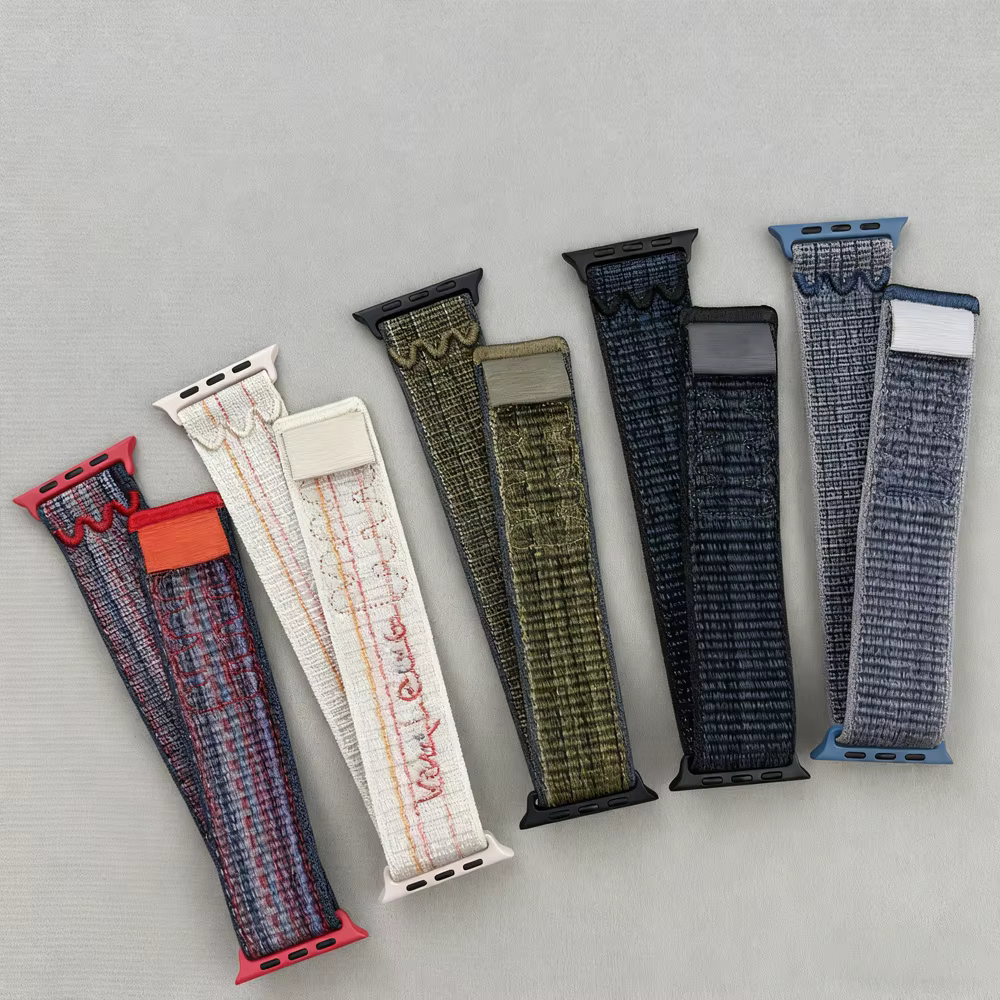 Bracelet à rayures pour bracelets de montre Apple Series11-10 42mm 46mm Ultra 2-3 49mm 45mm 40 44mm 41mm iWatch 9-8-7-6-5-4-SE Sport Nyon Loop