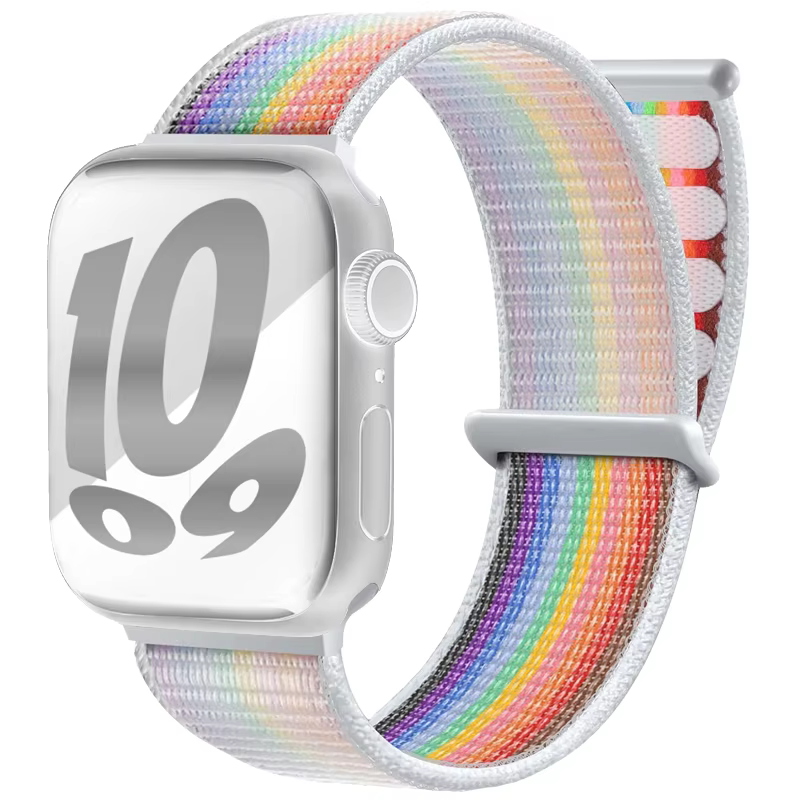 2 paquets de bracelets de montre en Nylon Sport arc-en-ciel compatibles avec Apple Watch 38mm 40mm 41mm 42mm 44mm 45mm 46mm 49mm pour le jour de la fierté