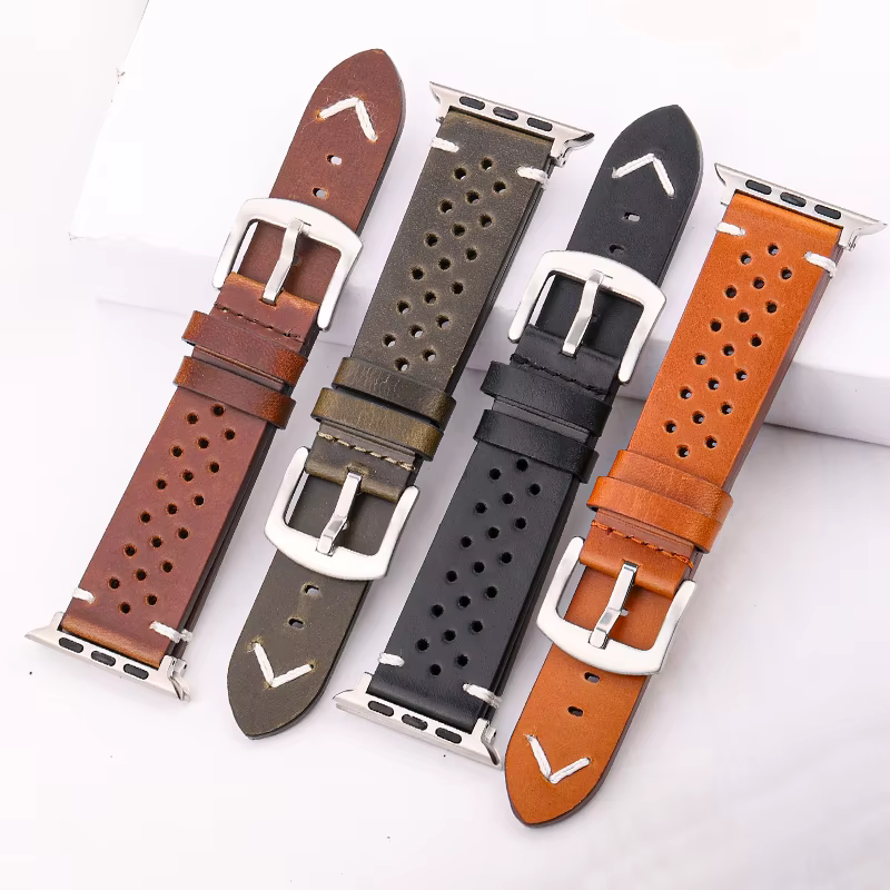 Bracelet en cuir véritable pour Apple Watch