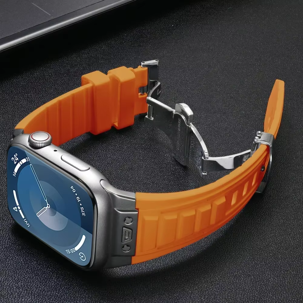 Bracelet sport en silicone orange pour Apple Watch