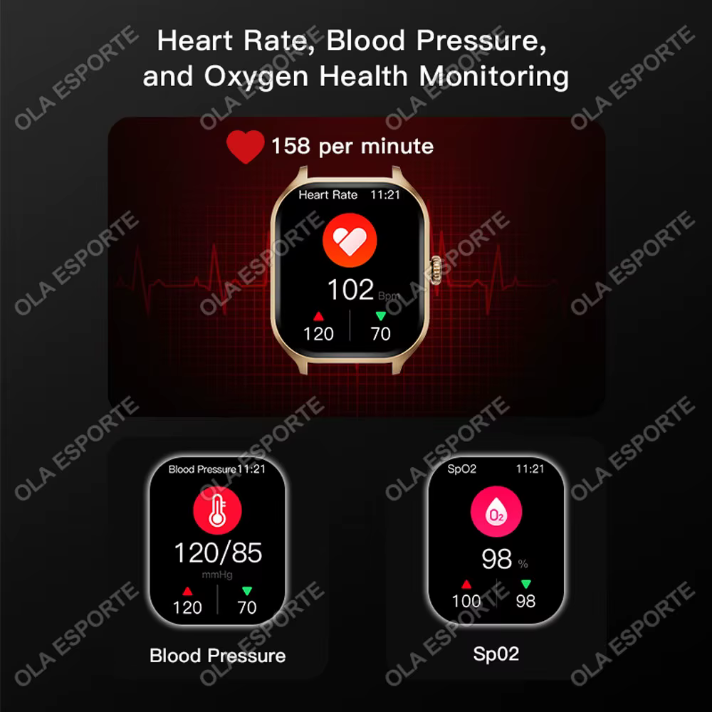 Montre intelligente pour Android IOS montres 2.01 pouces HD affichage Bluetooth appel Message alerte musique sport Mode Smartwatch hommes femmes cadeau