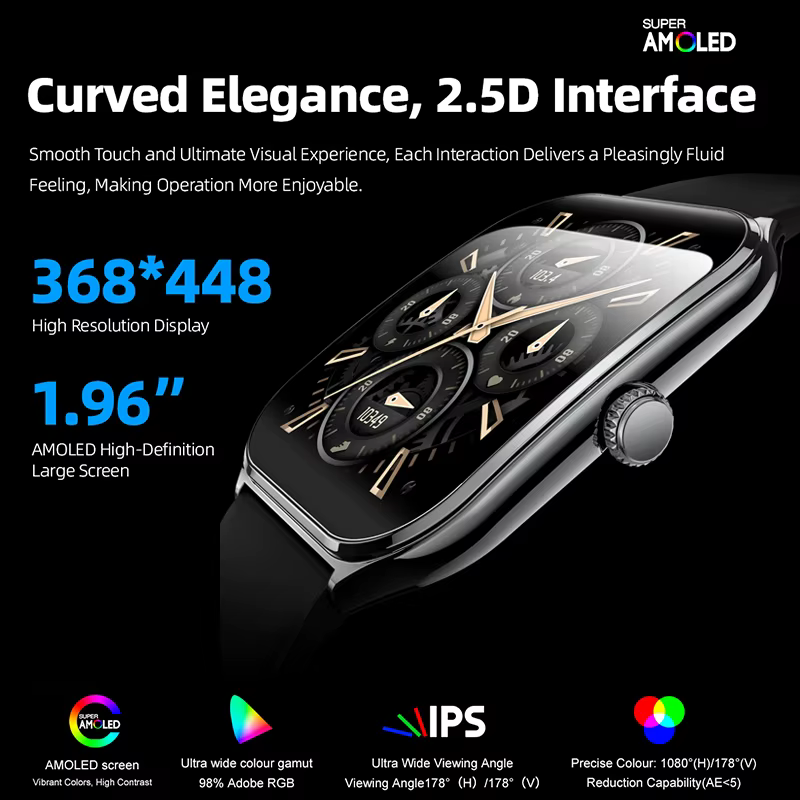 Nouveau pour OPPO Ultra mince montre intelligente hommes AMOLED HD écran toujours afficher l'heure fréquence cardiaque Bluetooth appel sport étanche Smartwatch