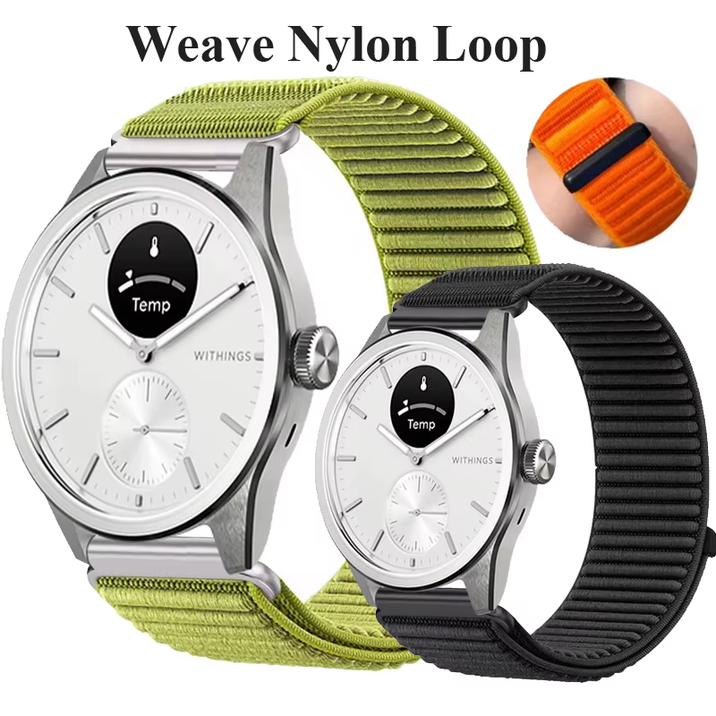 Bracelet de montre 18mm 20mm pour Withings ScanWatch 42mm 38mm boucle en Nylon souple élastique pour Nokia