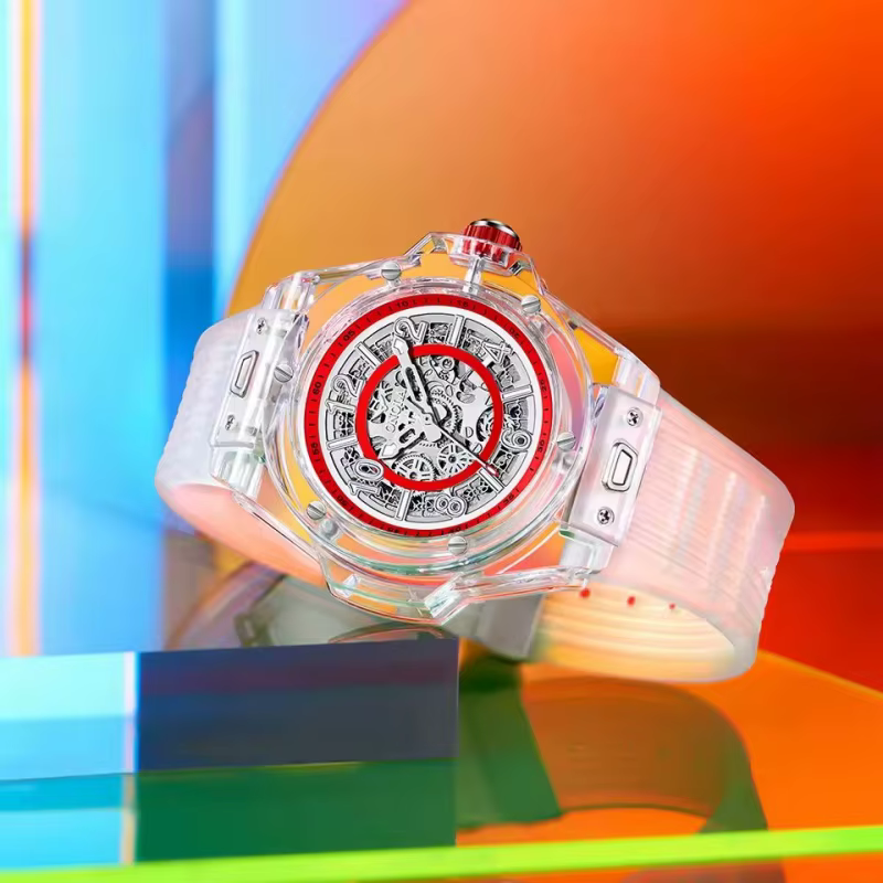 ONOLA 3836 montre mécanique entièrement automatique avancée pour hommes avec conception creuse stéréoscopique 3D pour