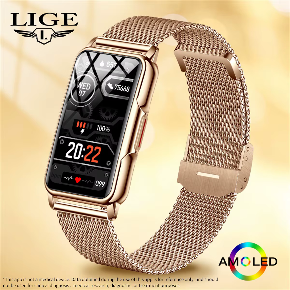 LIGE montre intelligente hommes femmes Fitness Bracelet intelligent Sport bande fréquence cardiaque tensiomètre étanche Bluetooth appel montres