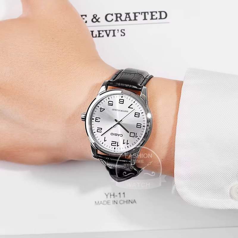 Casio montre pour hommes Simple minimaliste Style d'affaires Design à la mode résistant à l'eau mouvement à Quartz MTP-V001