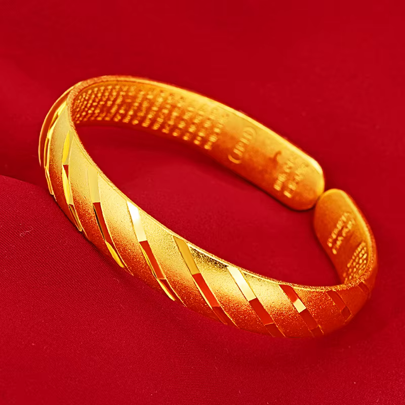 Bracelet en or jaune 24 carats pour femmes, élégant, pluie de météores, gypsophile, bijoux fins, cadeau d'anniversaire et de mariage