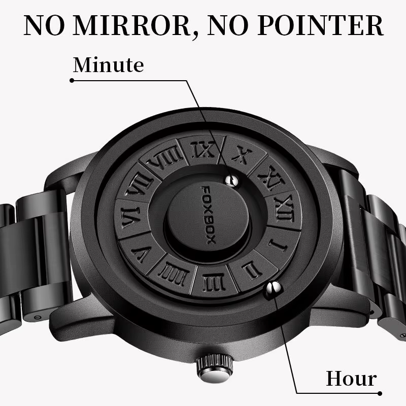 Montre de luxe avec pointeur magnétique pour homme