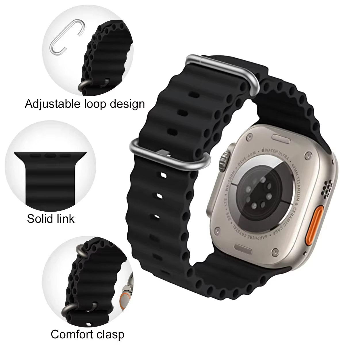 Bracelet Ocean pour Apple Watch Band Ultra 3 2 49mm 44mm 40mm 45mm 41mm 46mm