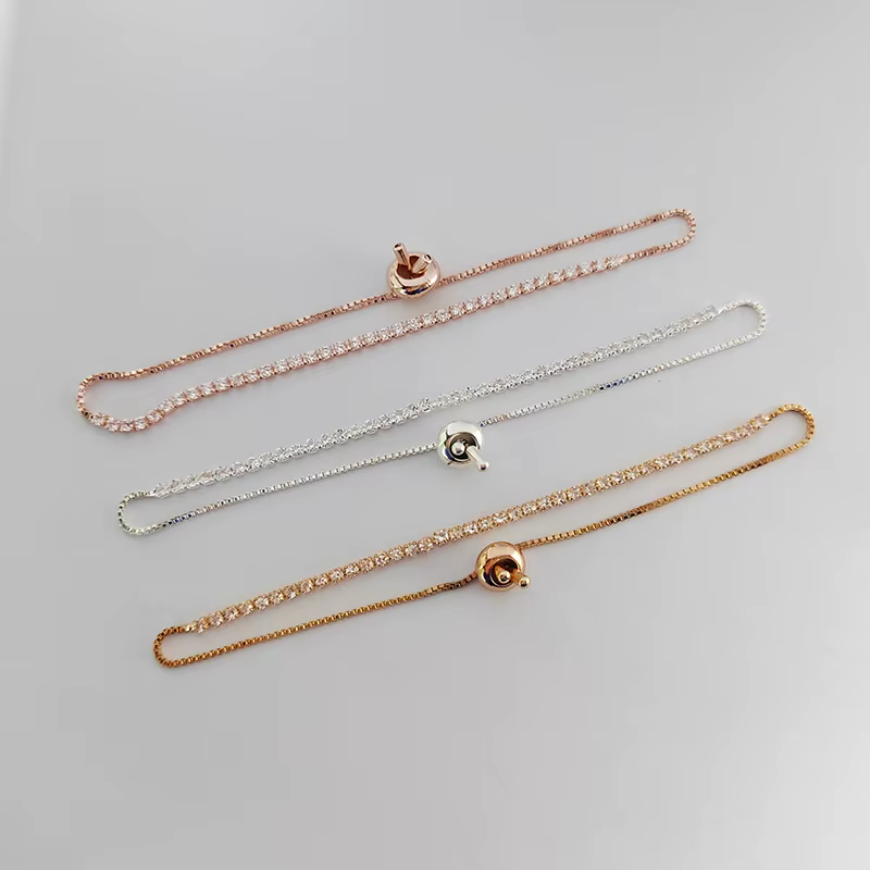 Bracelets de Tennis de luxe en zircone cubique pour femmes, Simple, carré, couleur or Rose, bijoux coréens pour filles