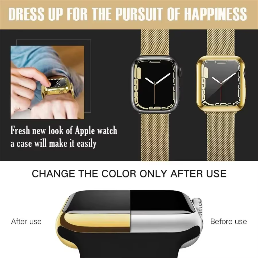 Housse en TPU pour boîtier de montre apple série 9 8 7 6 5 4 3 SE 41mm 45mm 42-44mm-40mm