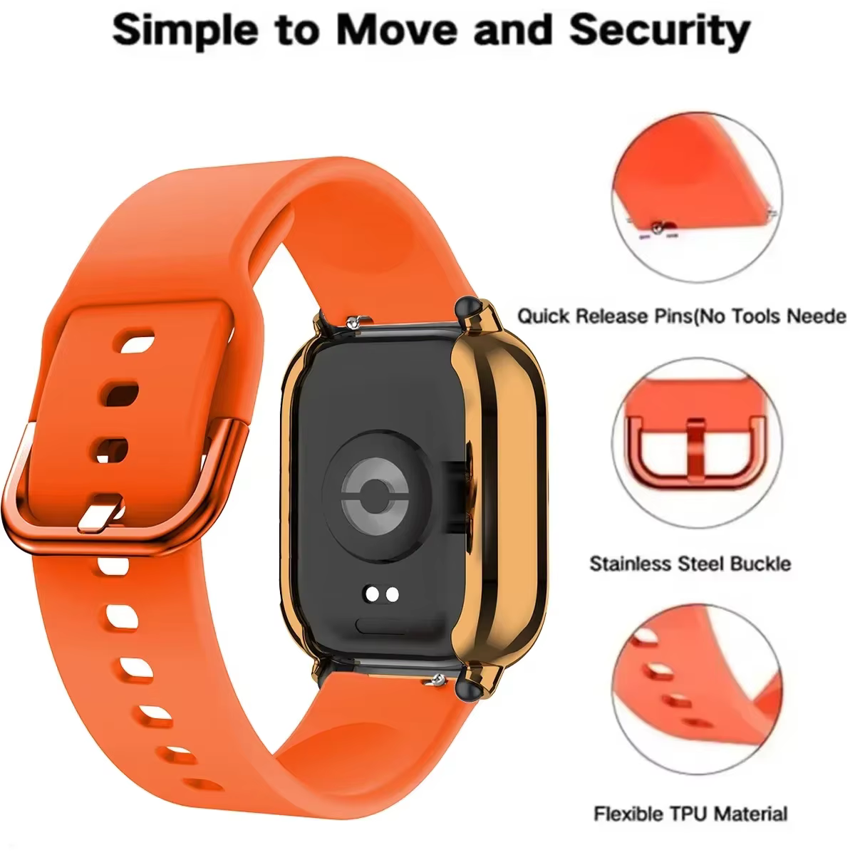 Étui de protection + bracelet en Silicone pour Xiaomi Redmi Watch 5 active/5 Lite