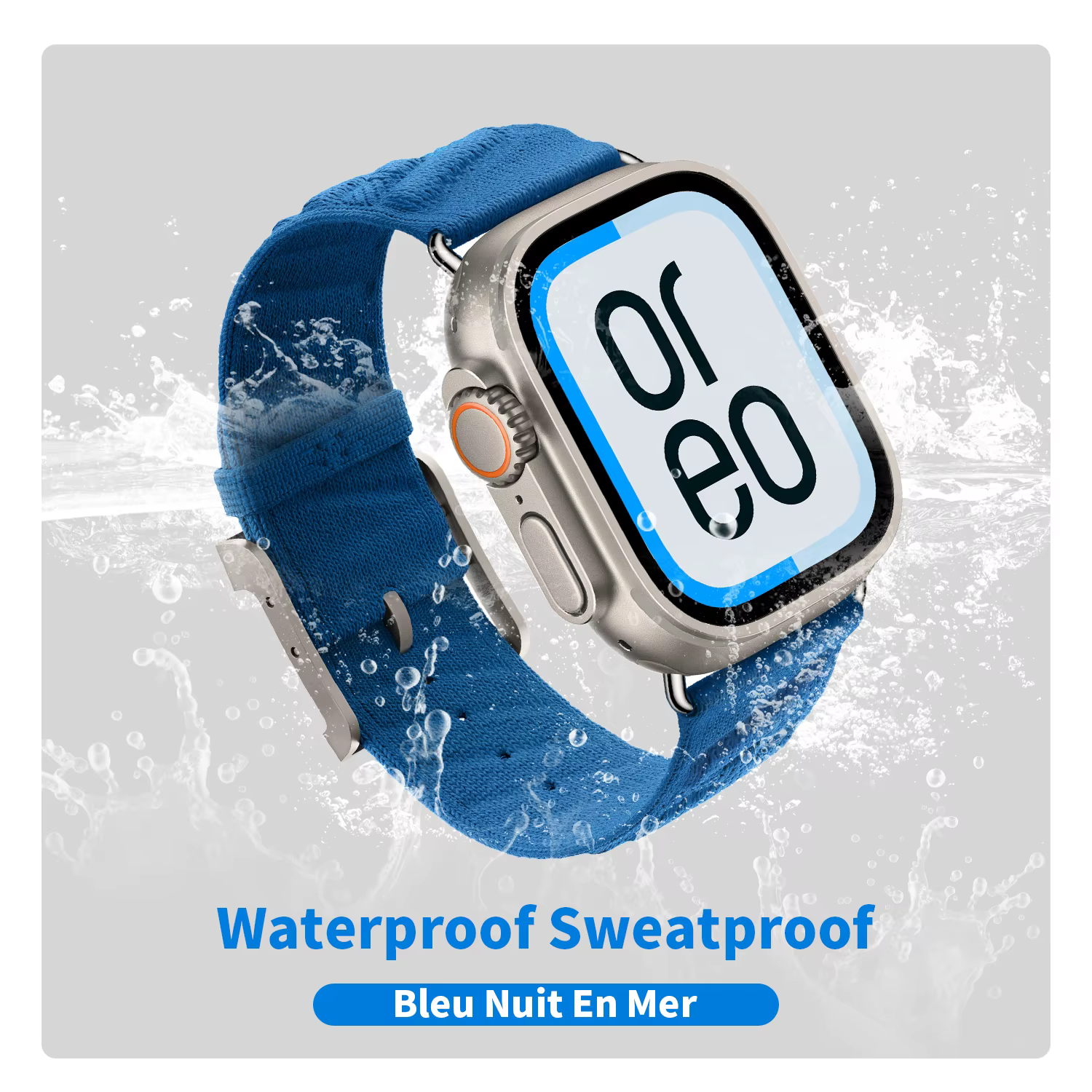 Kebitt En Mer Bleu Nuit bracelet Iwatch à tour unique pour Apple Watch Ultra2 10 9 8 7 6