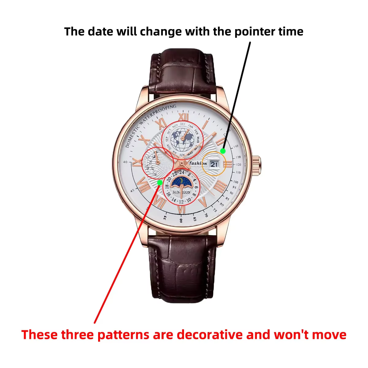 2025 hommes montre haut tendance luxe Sport montre-bracelet pour homme étanche lumineux en cuir Date montres à Quartz