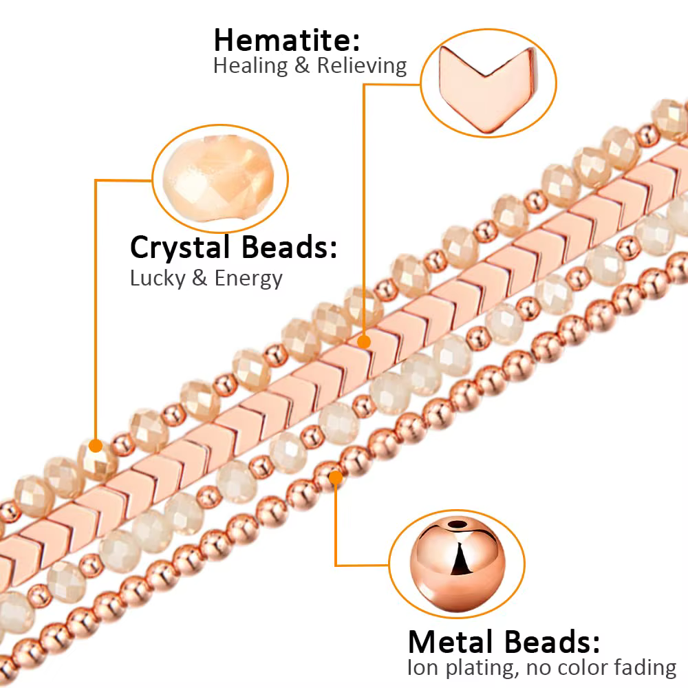 Bracelet élastique perlé fait main pour femme