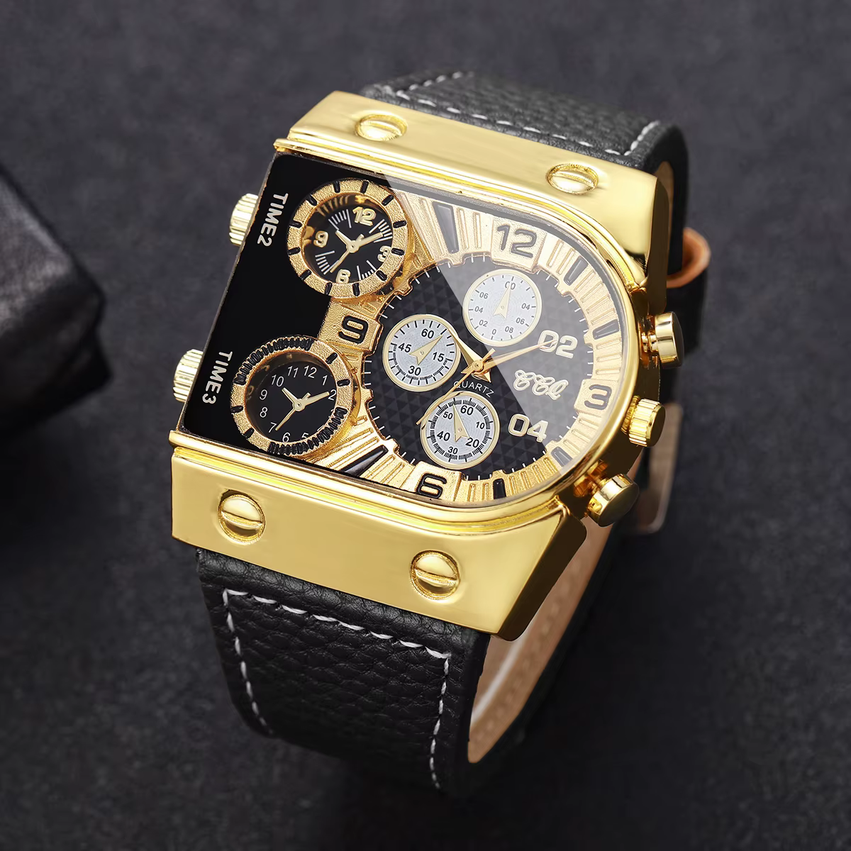Montres de luxe carrées surdimensionnées pour hommes