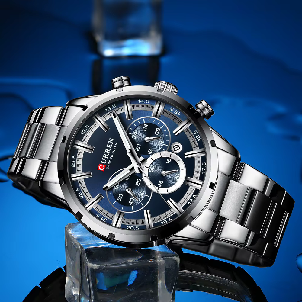 Istro REN-Montre à quartz chronographe en acier inoxydable pour homme, montres de sport de luxe, marque supérieure, nouvelle mode