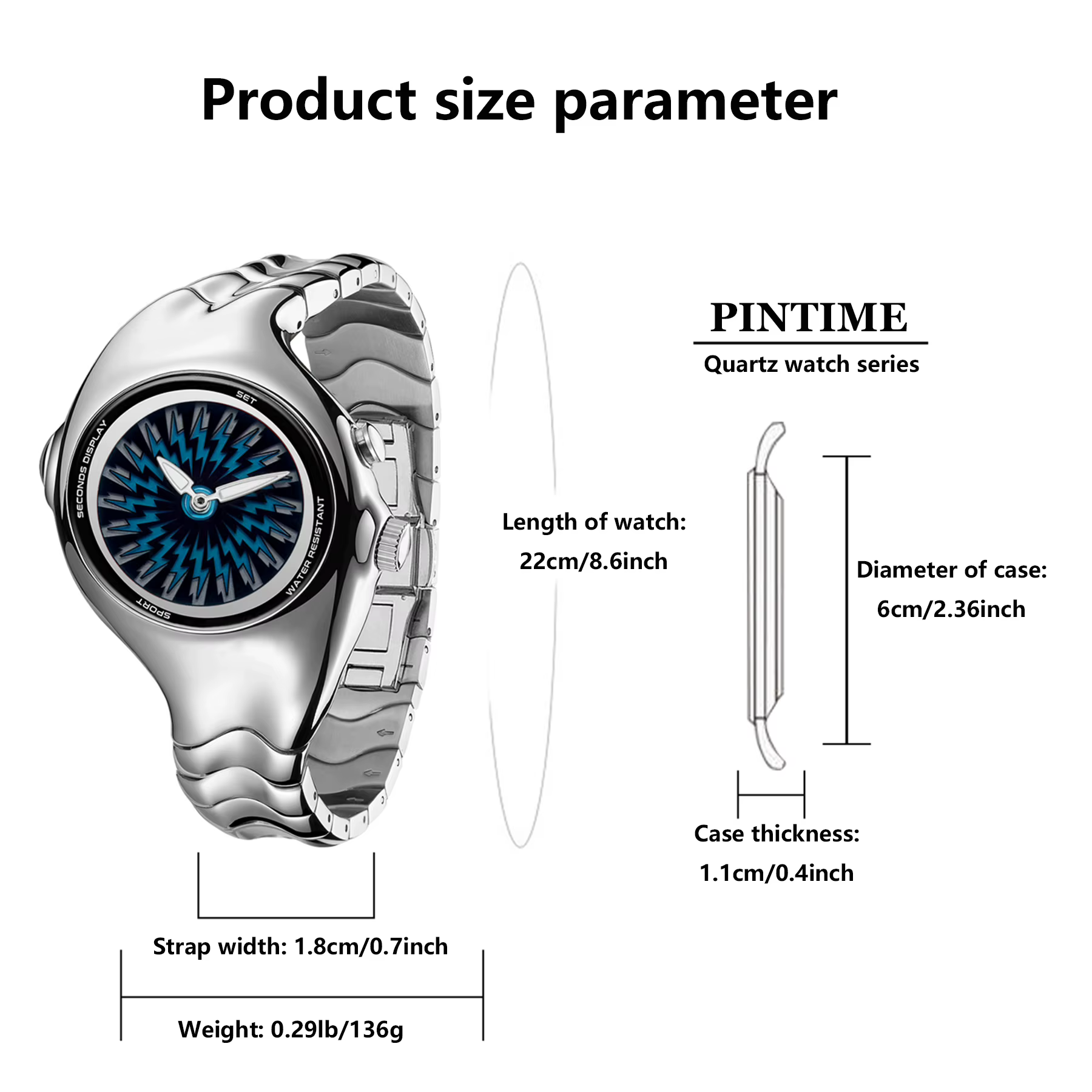 Montre sport à quartz pour homme