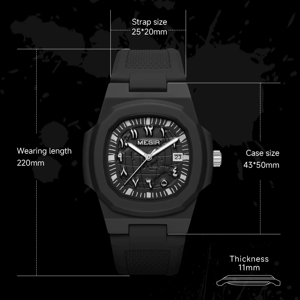 MEGIR montre pour hommes étanche marque de luxe calendrier homme montre-bracelet Quartz mode Simple