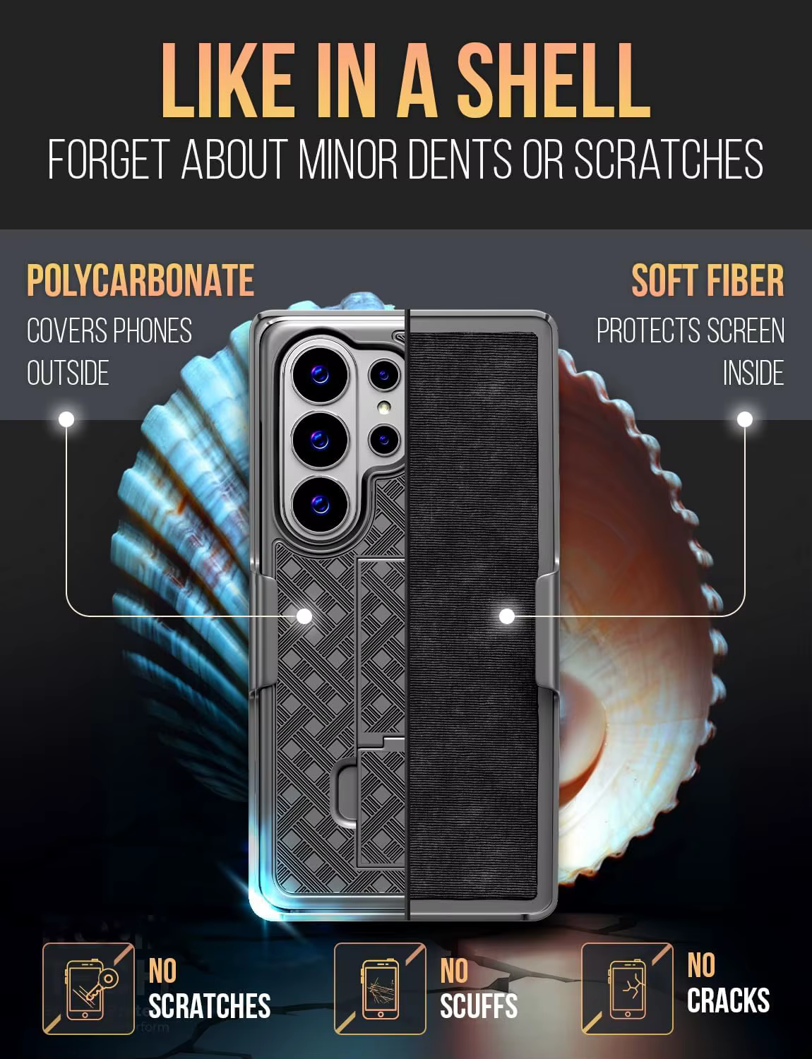 Étui robuste S26 Plus avec clip ceinture et support rotatif double couche pour Samsung S26 Ultra