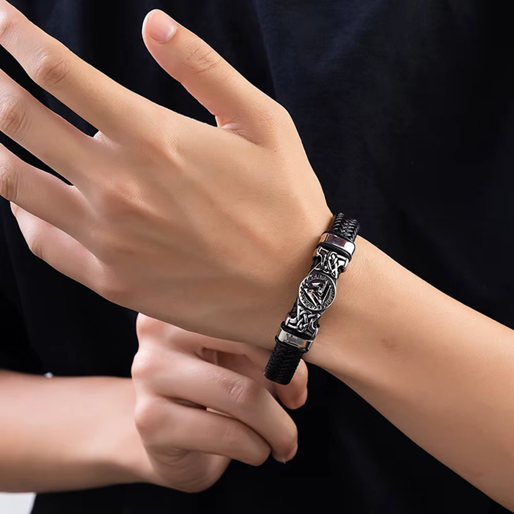 Bracelet en cuir véritable pour hommes