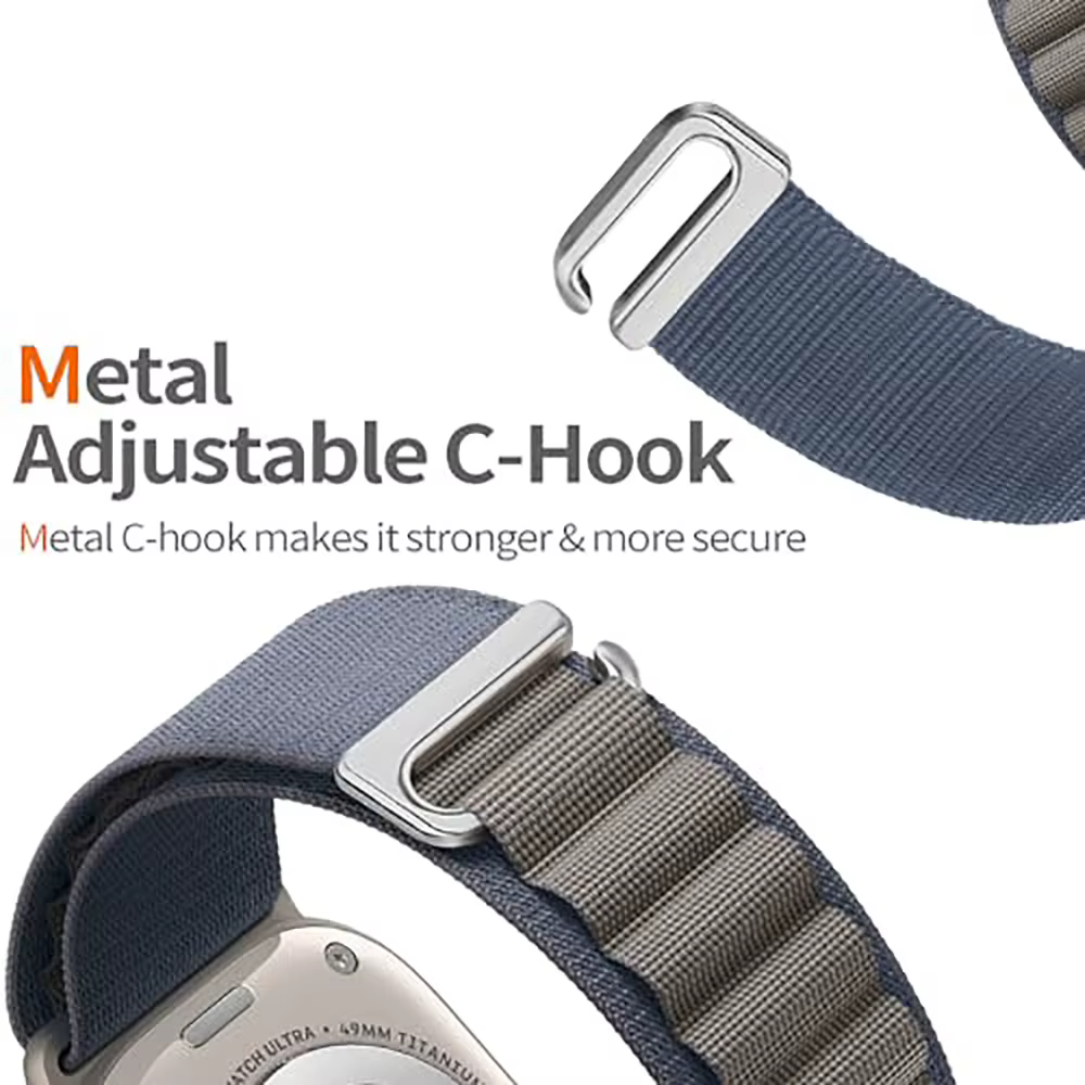 Bracelet en Nylon à boucle alpine pour Apple Watch 41 42 44 45 49mm 46mm hommes femmes