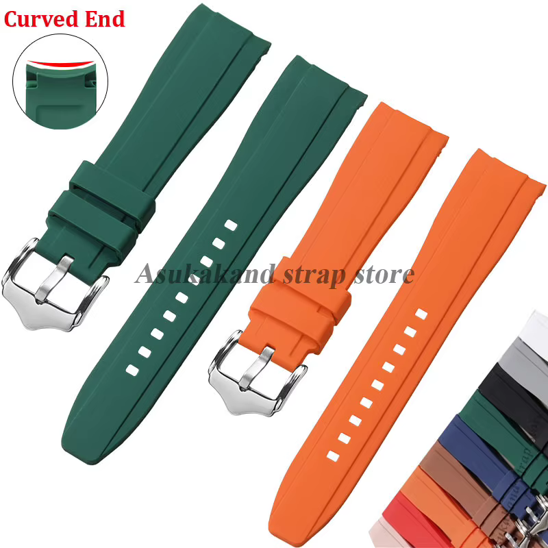 Bracelet en caoutchouc extrémité incurvée