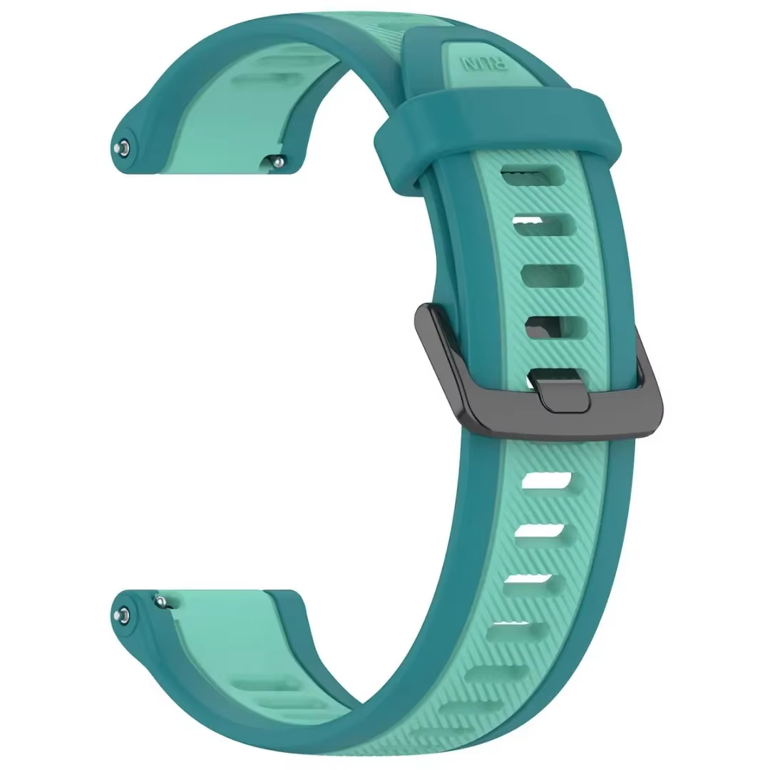 Bracelet de sport en silicone bicolore pour Garmin Forerunner 55 158 245 645 165 570 970 255 255s 265 265s 18 20 22mm