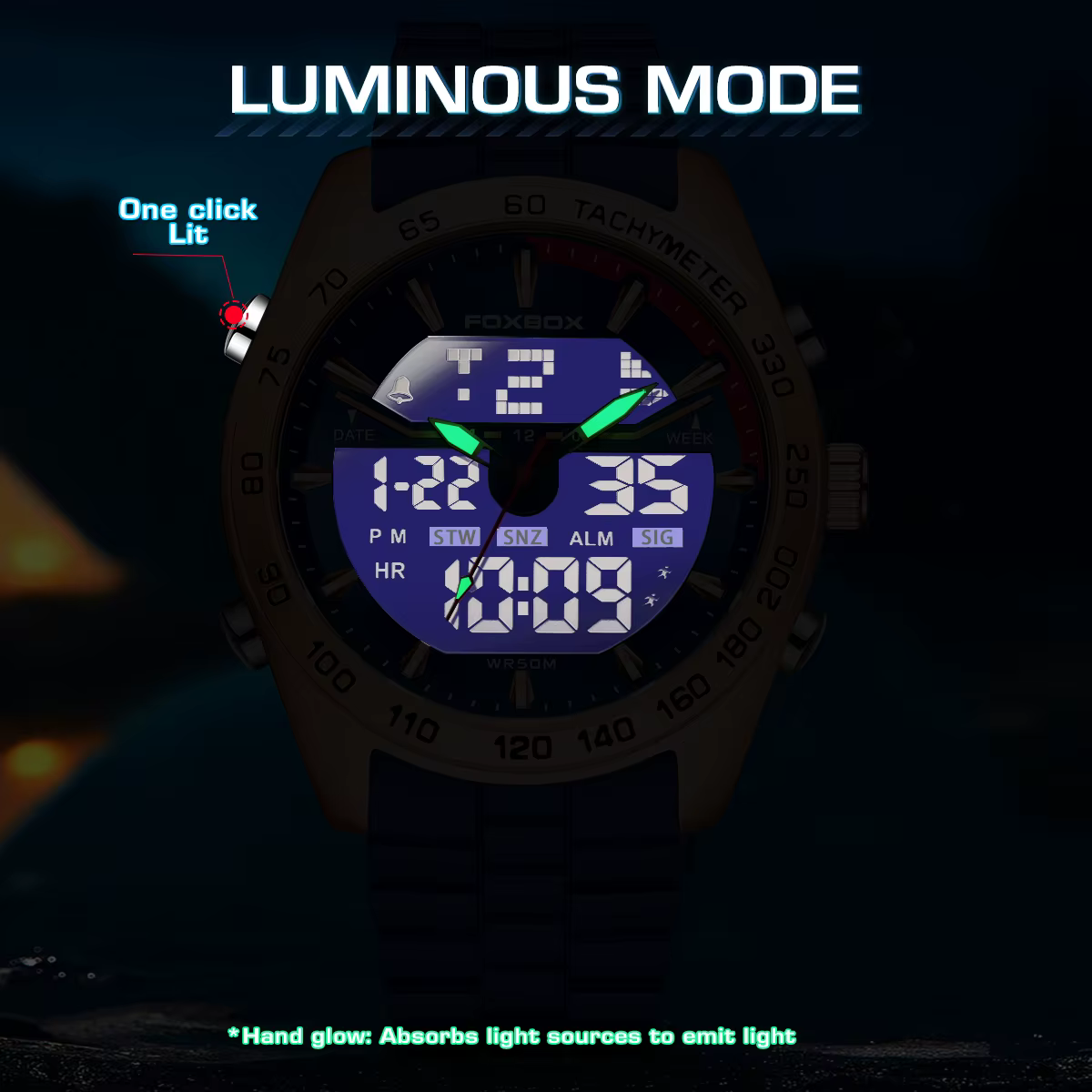 FOXBOX Top marque de luxe affaires montre numérique électronique pour hommes mode militaire étanche