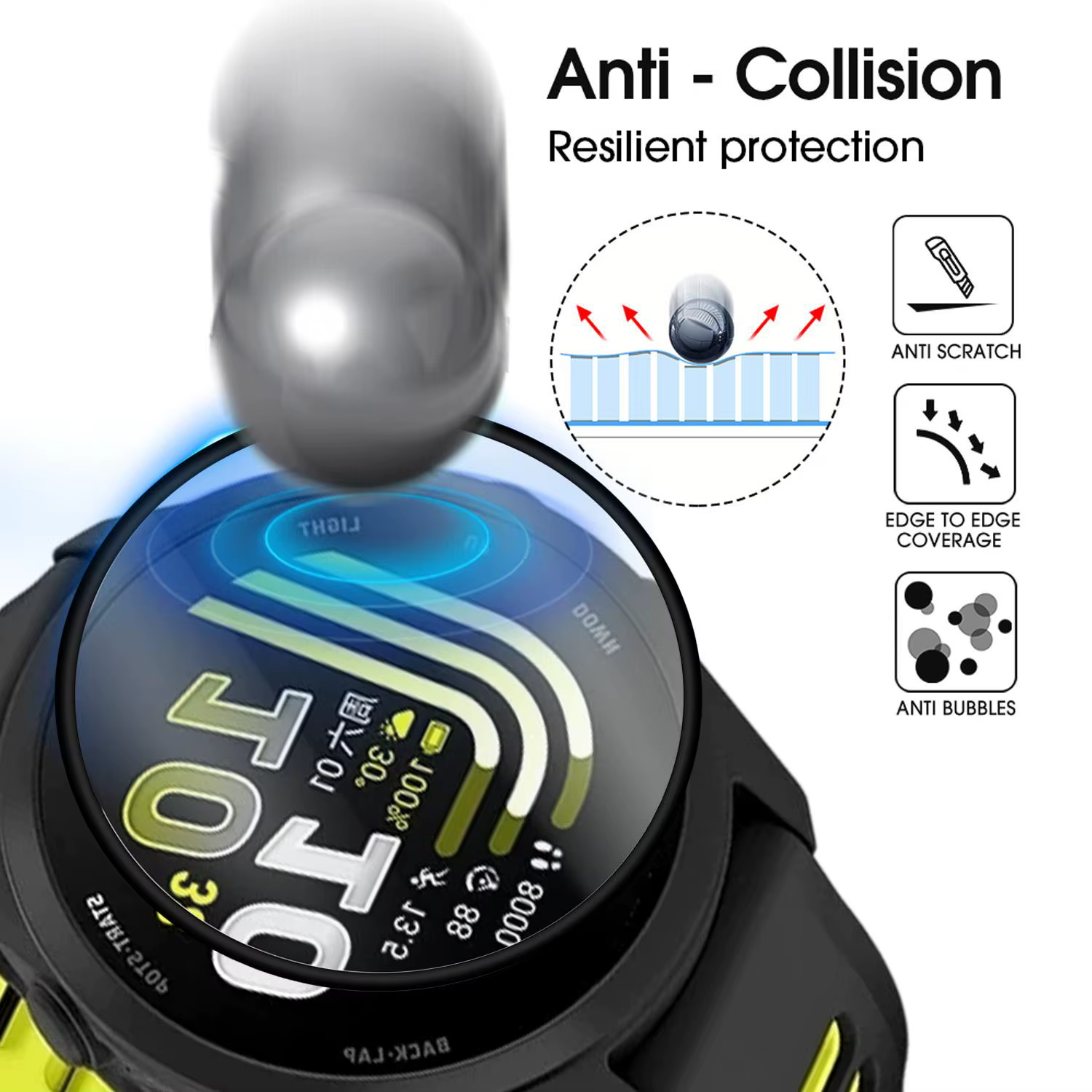 Protecteur d'écran pour montre Garmin Forerunner 70/170