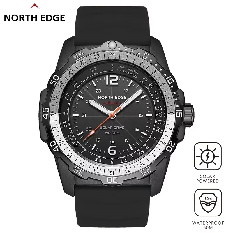 NORTH EDGE EVOQUE 2 Montre numérique à énergie solaire pour hommes
