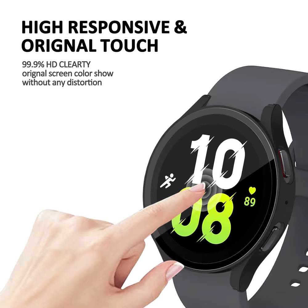 Pour Samsung Galaxy 4 5 6 7 44mm 40mm verre trempé + PC boîtier de montre de protection entièrement couvert