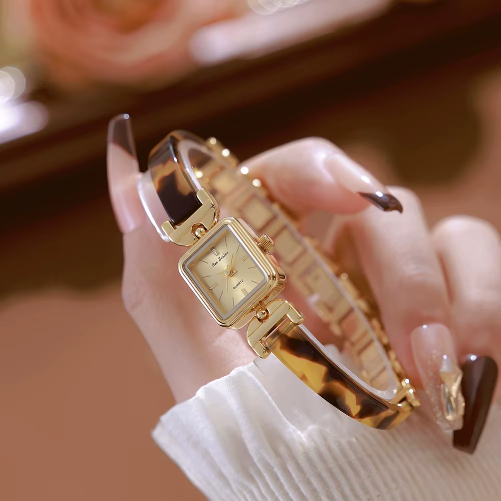 Bee Sister dames montres nouveau 2025 luxe écaille de tortue ambre montres pour femme Vintage Bracelet montre-Bracelet carré